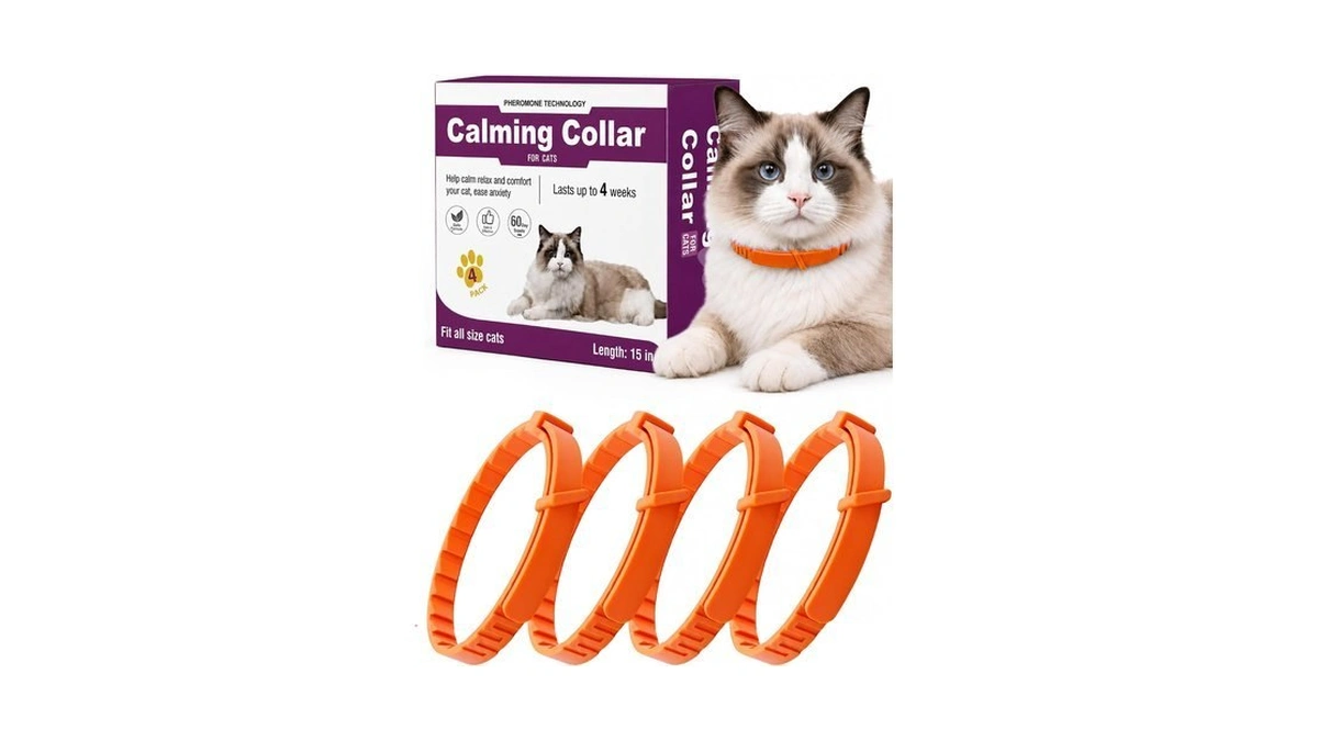Fyabreek Calming Collar For Cats - Adjustable Anxiety Relief And