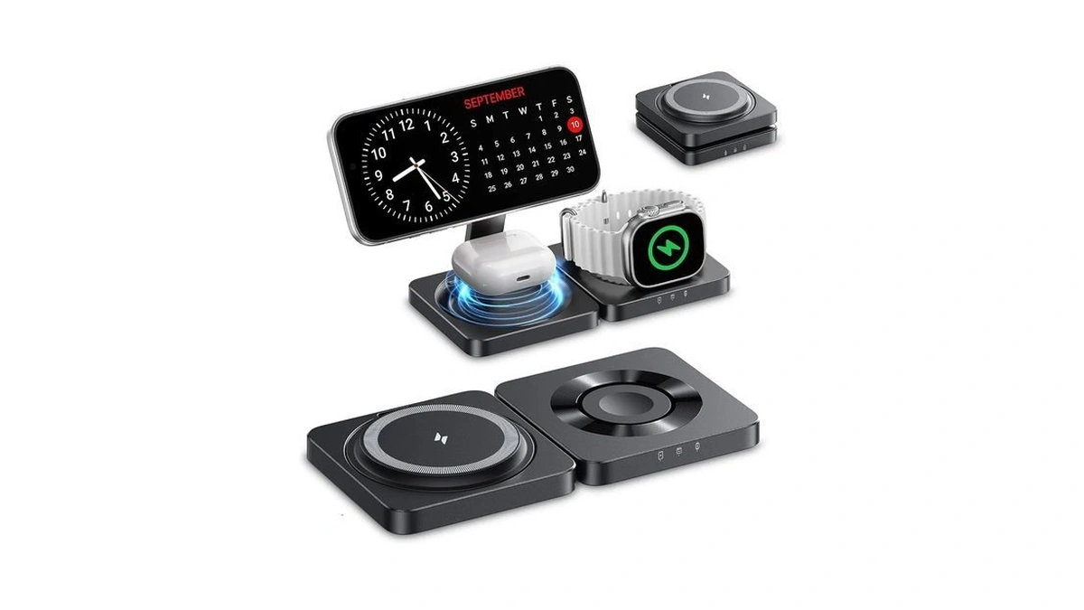 Wireless Charger For Iphone, 3-in-1 Magnetic Charging Station For Apple
