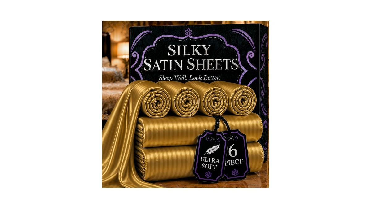 Amazon : Decolure Satin Bed Sheets - 6 Piece Luxu