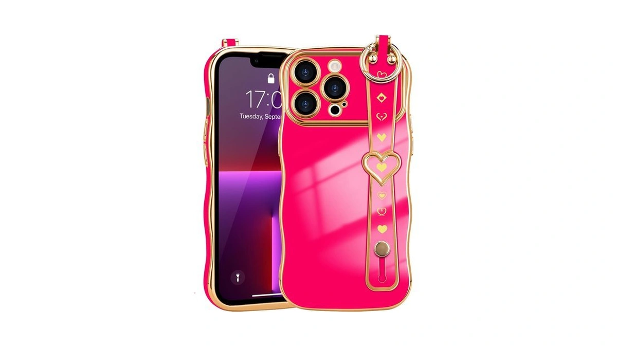 Llz.coque For Iphone 13 Pro Case With Strap Wave Frame,