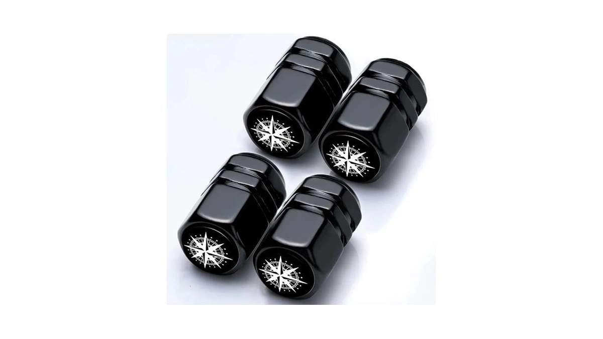 4pack Compass Tire Valve Caps Universal Tire Air Cap Valves