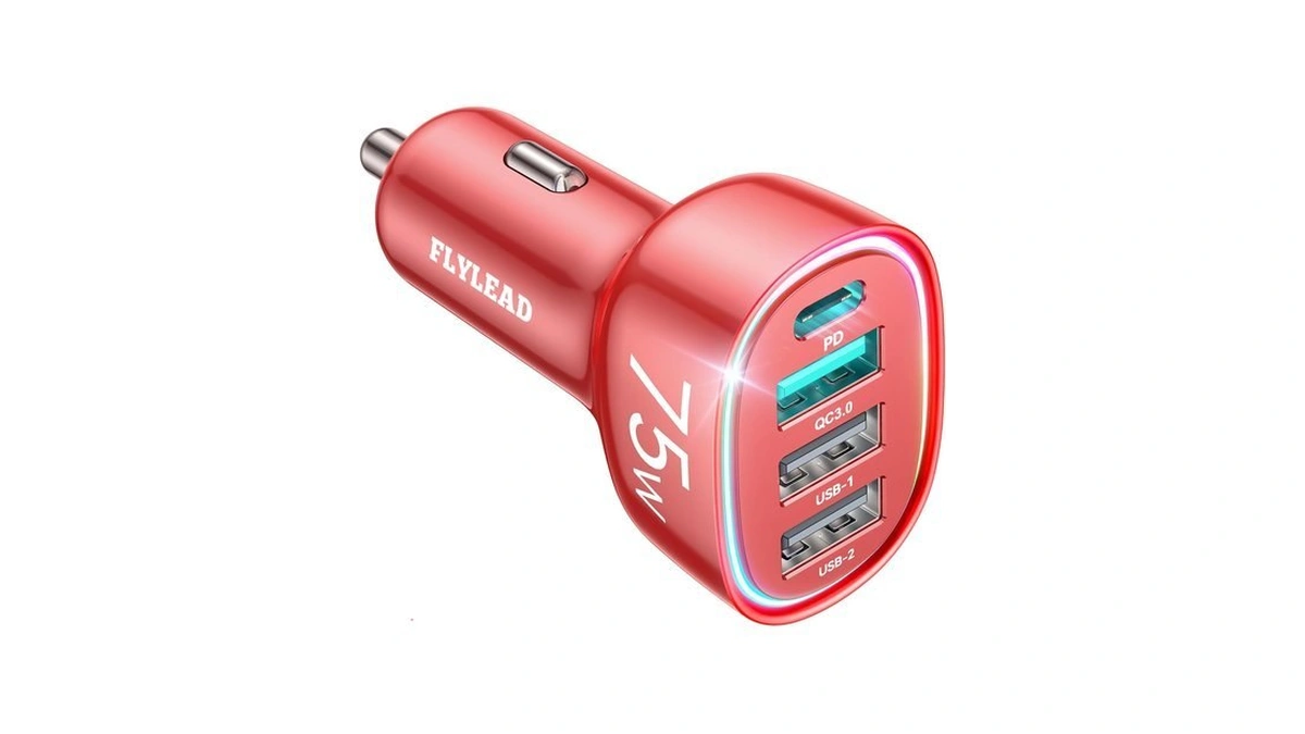 75w Car Charger Usb C, 4 Port Super Fast Cigarette