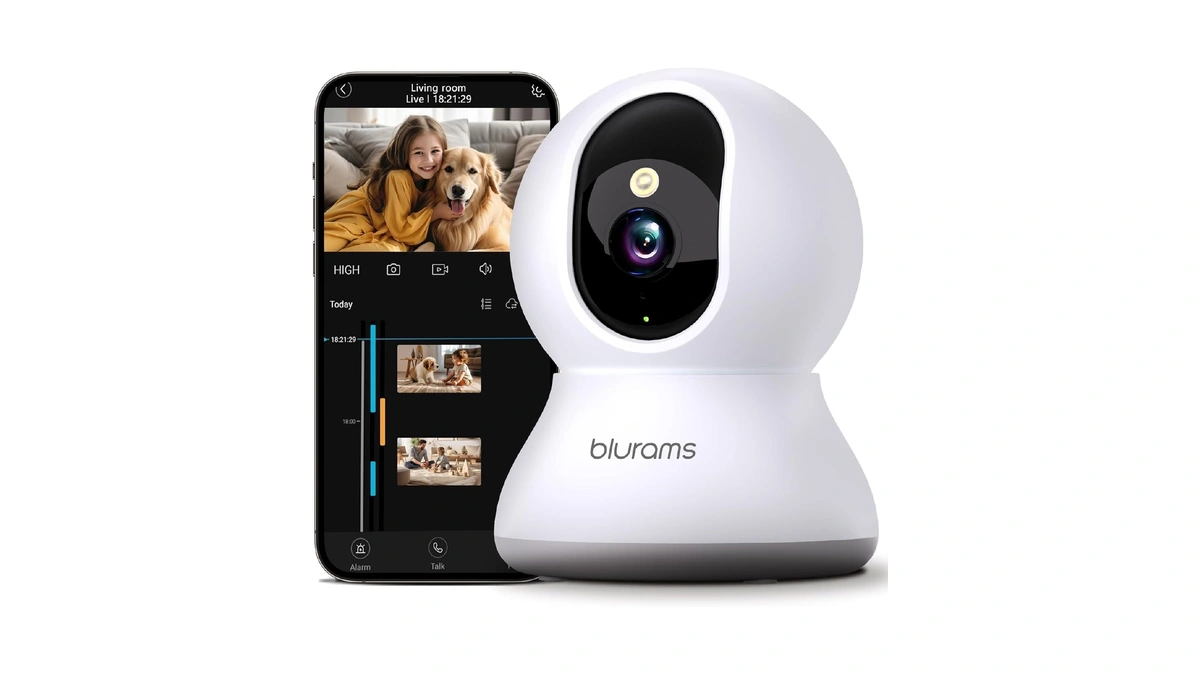 Security Camera 2k, Blurams Baby Monitor Dog Camera 360-degree For