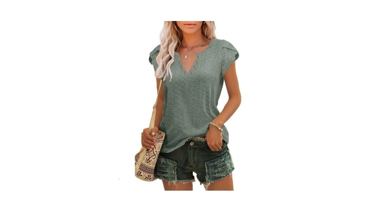 Ipmq Womens Casual V Neck Tee Shirts Summer Short Sleeve