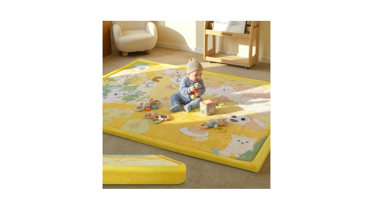 1.5" Thick Baby Floor Play Mat 59x79 Memory Foam Kids