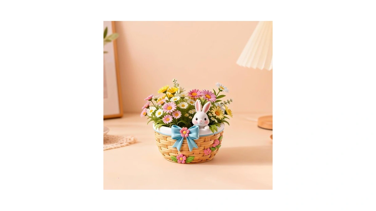 Rabbit Flower Pot Resin Mold, Cute Animal Epoxy Resin Casting