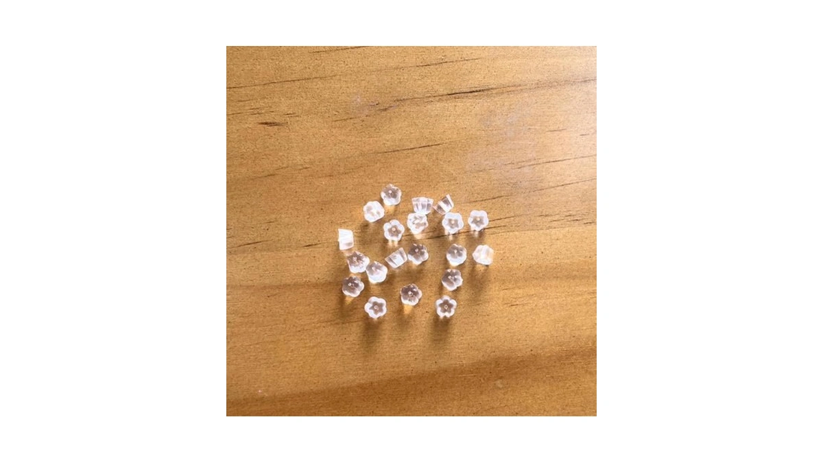 Silicone Earring Backs Flower Clear Earring Backings Hypoallergenic Rubber Earring