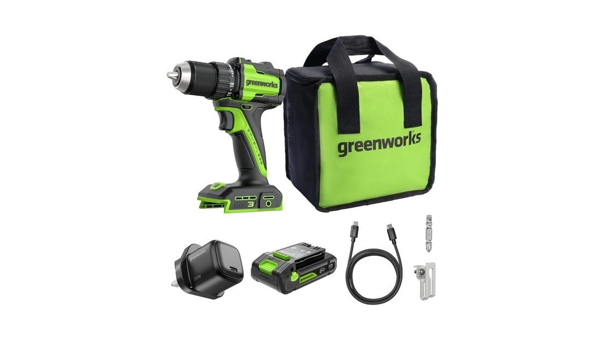Greenworks 24v 1/2" Brushless Cordless Drill (400 In-lbs.), 2.0ah (12,000mah