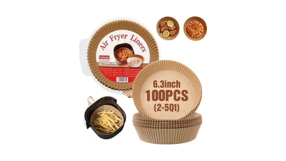 Disposable Air Fryer Paper Liners, 100 Pcs Round Non-stick Parchment