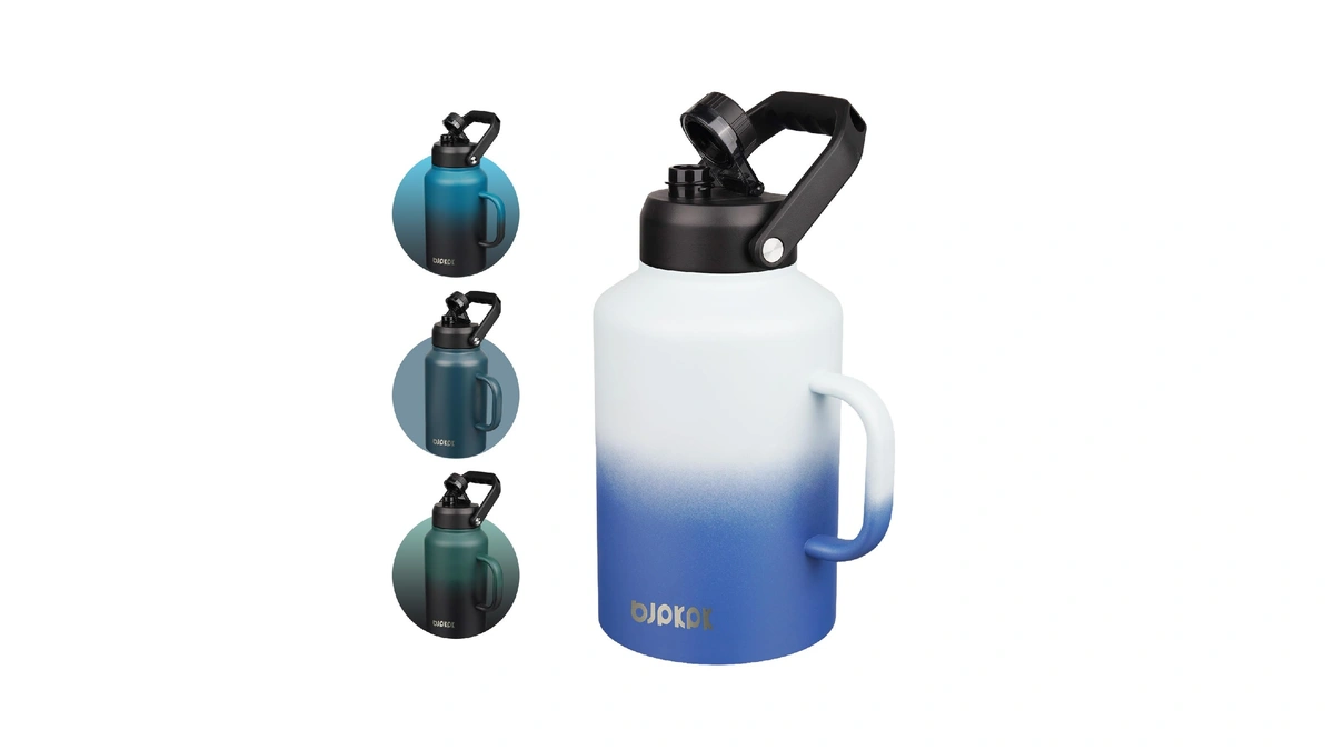 Bjpkpk 128oz Stainless Steel Water Bottle, 1 Gallon Insulated Water