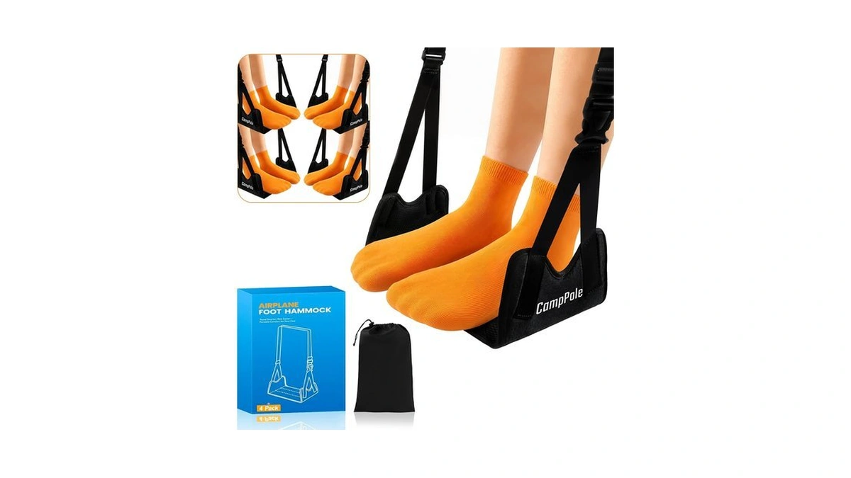 4 Pack Airplane Foot Hammock–leg Pressure Relief Footrest