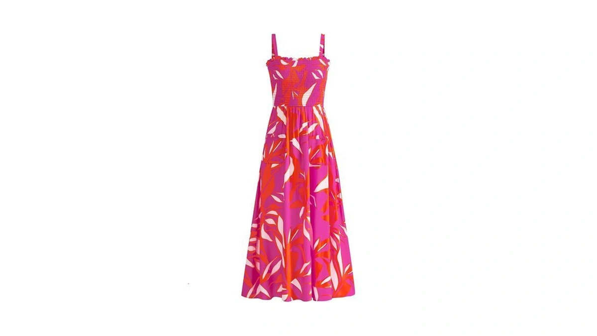 Prettygarden Womens Summer Dresses 2026 Casual Spaghetti Strap Ruffle Smocked