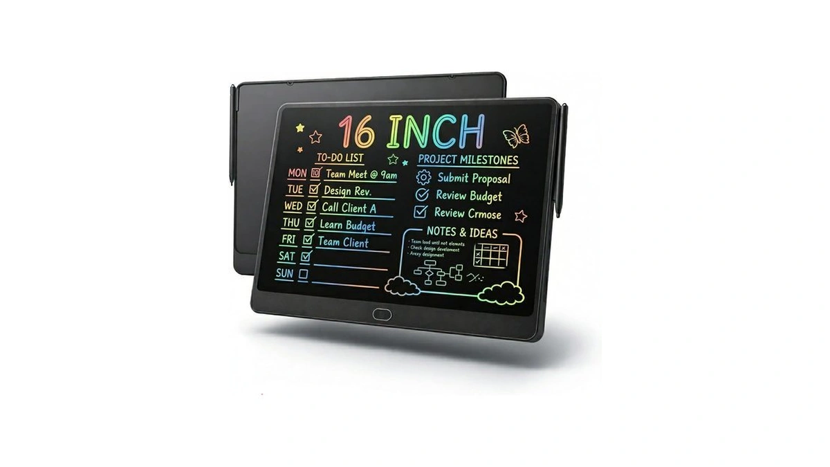 16 Inch Large Lcd Writing Tablet For Kids, Colorful Reusable