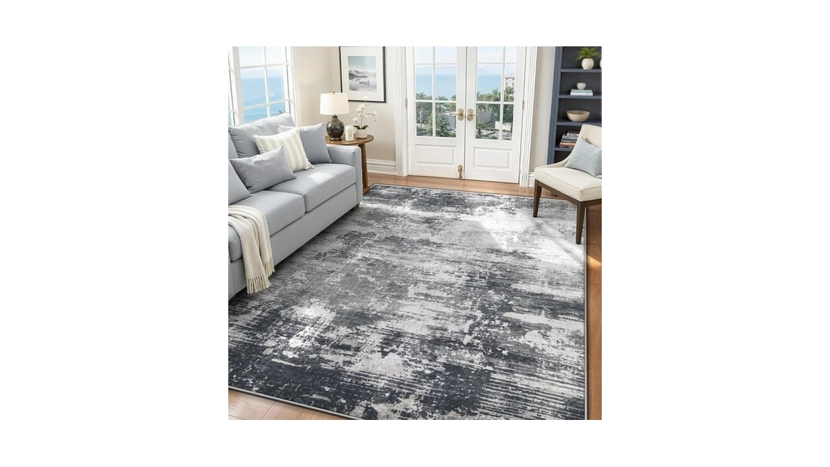 Zomfy 6x9 Area Rugs For Living Room Washable Rug(black Grey,