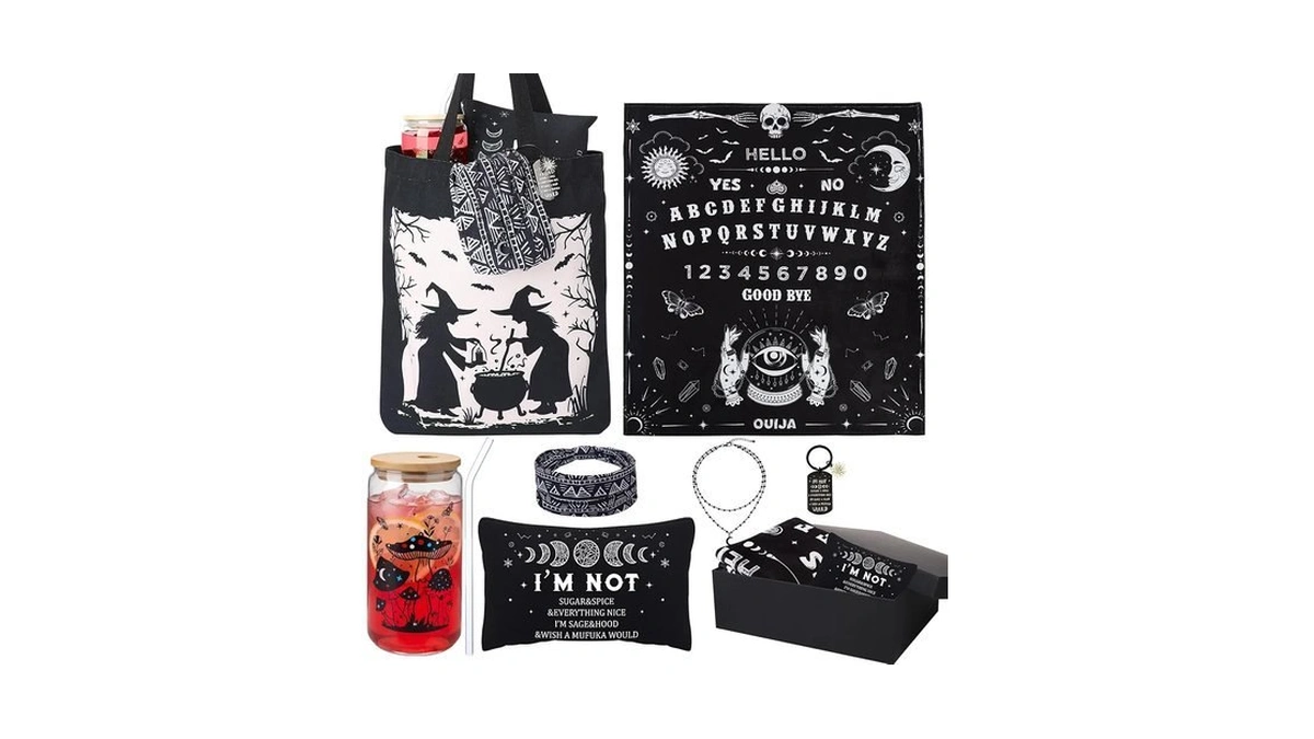 Ovveroche 7 Pcs Witchy Gifts For Women Gothic Ouija Blanket