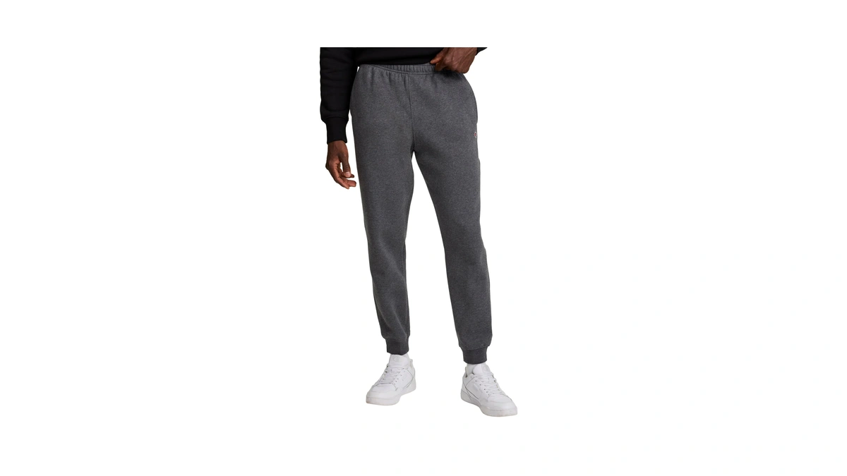Champion Men's Powerblend Joggers, Standard Fit, Midweight Fleece, Granite Heather,