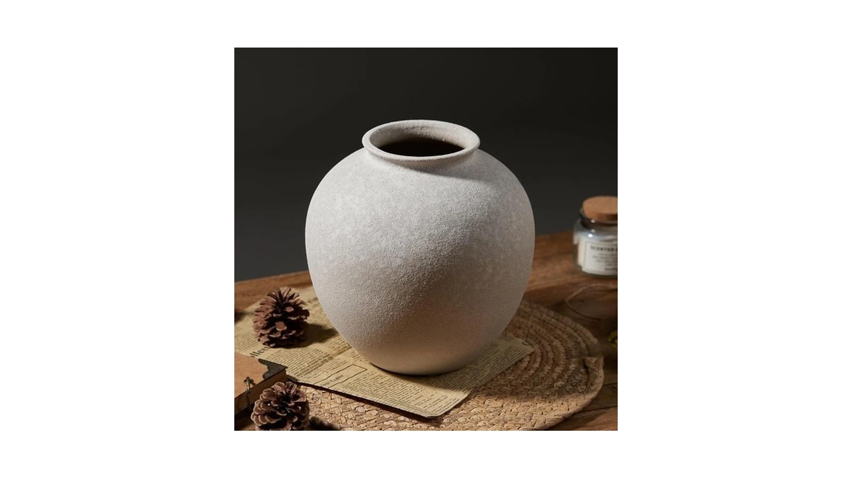 Inch White Ceramic Vase Rustic Farmhouse Déco...