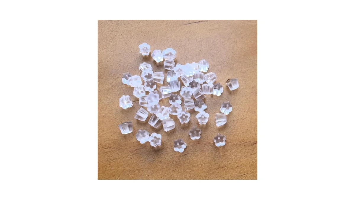 Silicone Earring Backs Flower Clear Earring Backings Hypoallergenic Rubber Earring
