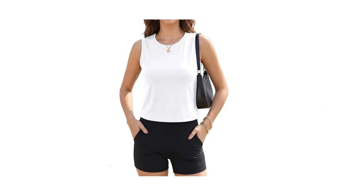 Womens Cotton Tshirts Athletic Workout Cropped Tank Tops For Women