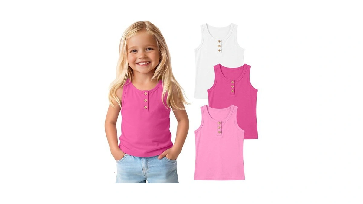 Xaatren 3 Pack Toddler Girls' Uniform Tank Tops, 3-color, 18-24