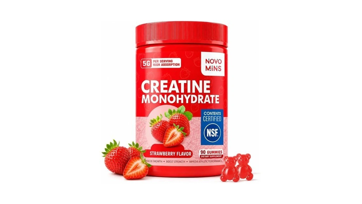 Novomins Creatine Monohydrate Gummies 5000mg For Men & Women, Chewables