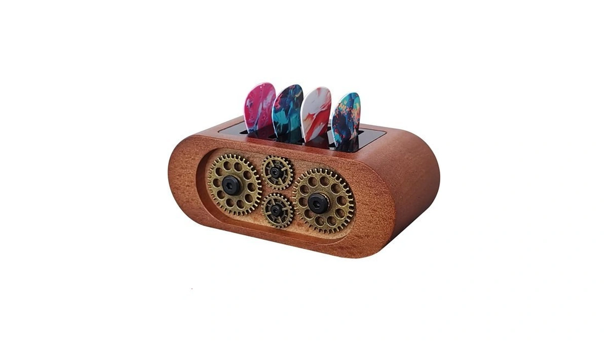 Guitar Pick Holder, Wooden Pick Holder For Picks Storage And