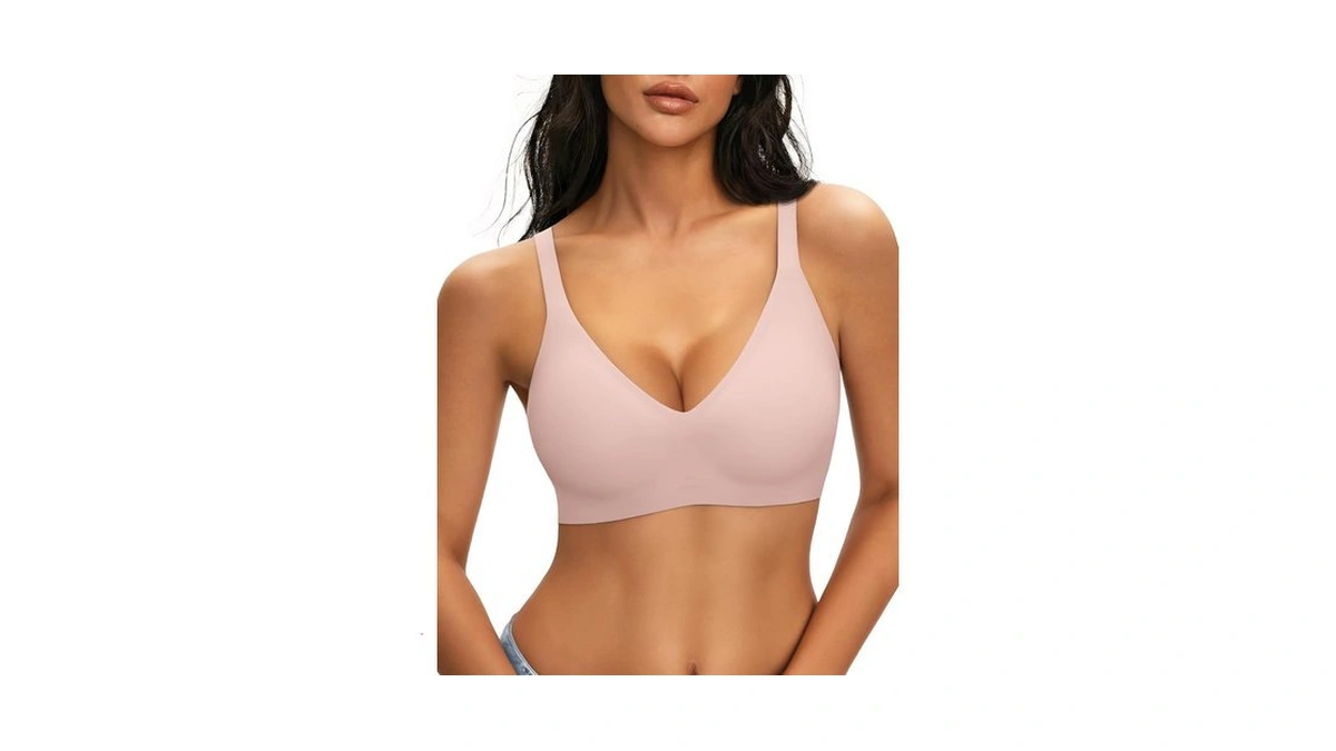 Niasoul Women's Wireless Push Up Bra Seamless Deep V Comfortable