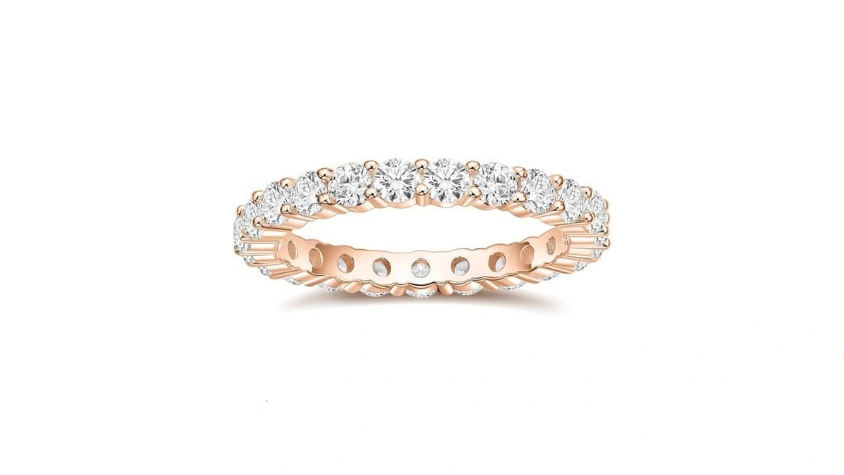 Eamti 3mm 925 Sterling Silver Wedding Band Round Cubic Zirconia