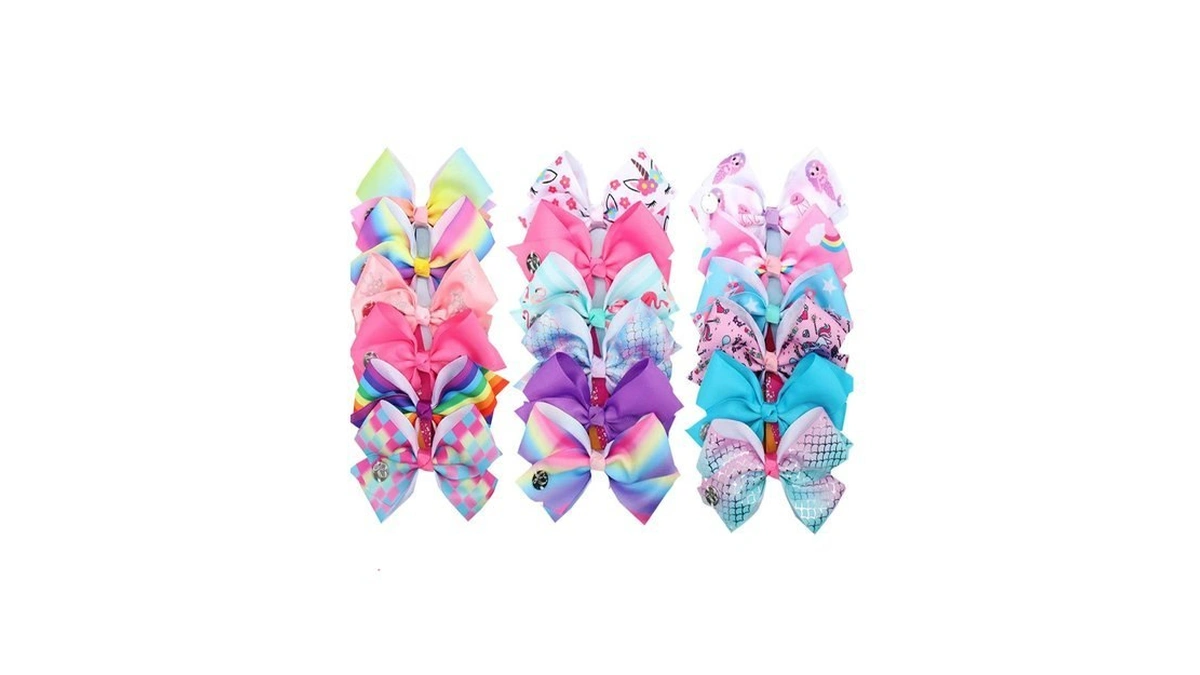 18pcs Hair Bows For Girls - 5 Inch Large Bow