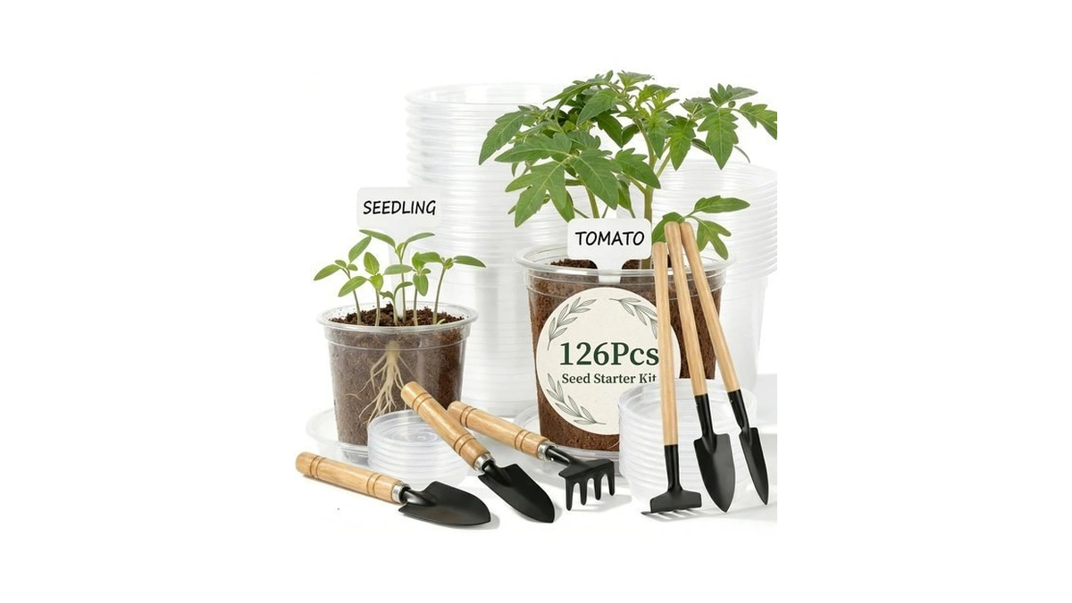 Ennufo Clear Nursery Pots With Drainage, 126 Pcs Set, 4/5