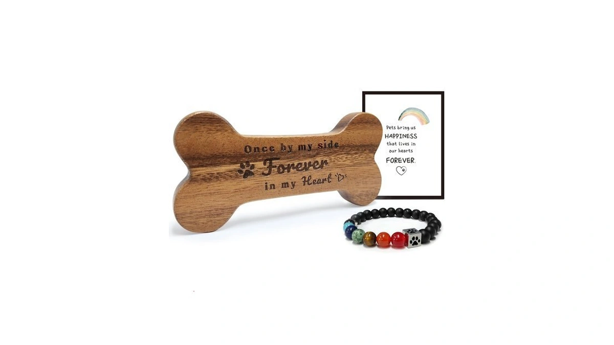 Dog Memorial Gift Set,dog Bone Shape Ornament & Pet Memorial