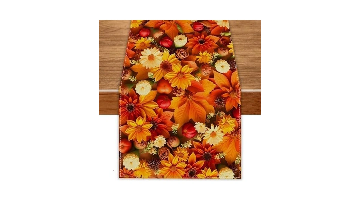 Farmnall Fall Table Runner Thanksgiving Kitchen Decorations For Home Decor