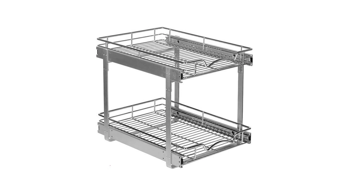 2-tier Pull-out Cabinet Organizer For Kitchen, 15" W X 21βd