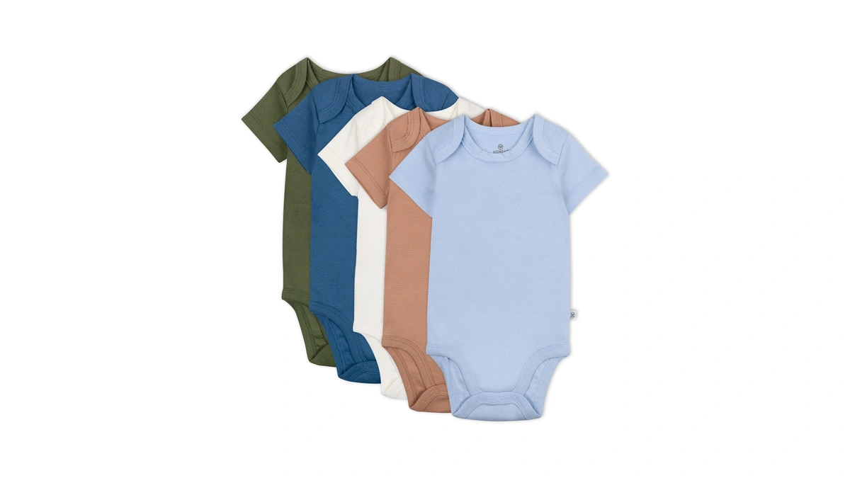 Honestbaby 5-pack Short Sleeve Bodysuits One-piece For Infant Baby Boys,