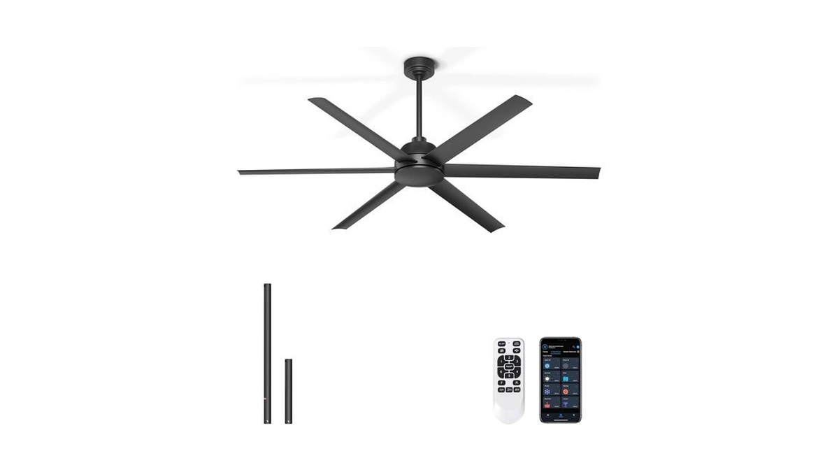 Phylluz 65'' Black Ceiling Fan No Lights For Indoor/covered Outdoor