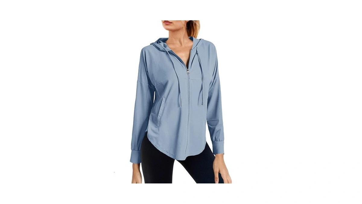 Fisoew Womens Athletic Jacket Hoodie Zip Up Cropped Lightweight Jackets