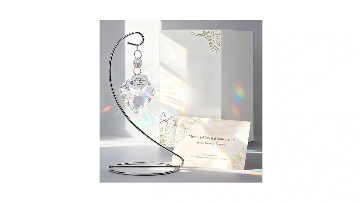 Memorial Crystal Suncatcher, Idea Show Tabletop Suncatcher Bereavement Gift Idea,