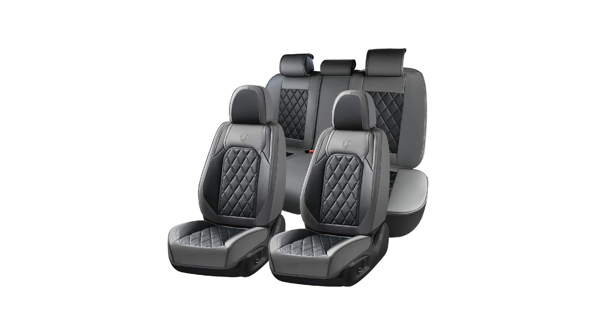 Coverado Seat Covers Full Set, Faux Leather Seat Covers For