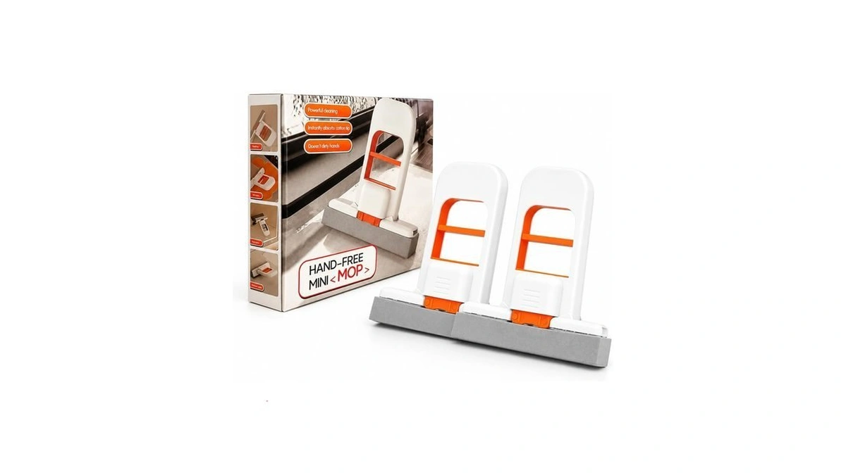 2packs Mini Foldable Desktop Mop, Mini Mop Self-squeeze Wet&dry Sponge