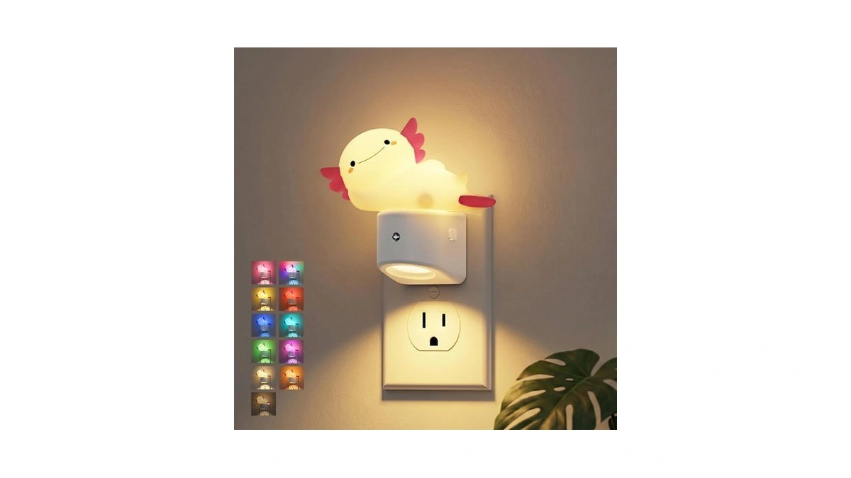Jandcase Night Light For Kids,3d Funny Axolotl Night Lights Plug
