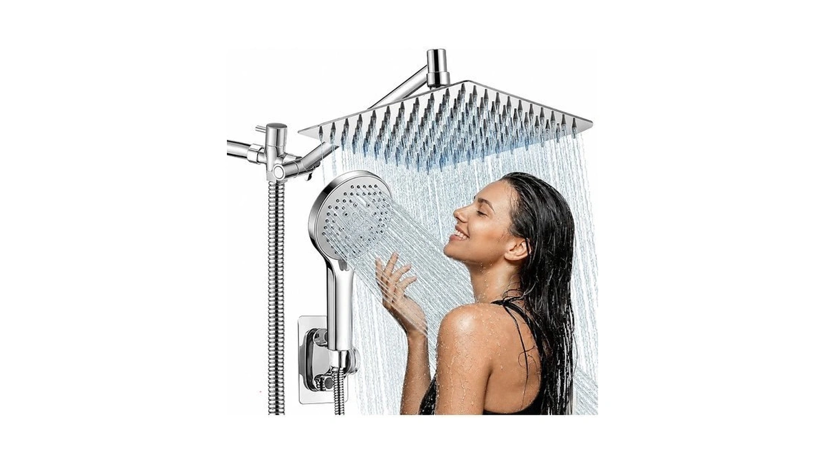 10 Inch Rainfall Shower Head With Handheld Combo And Extension