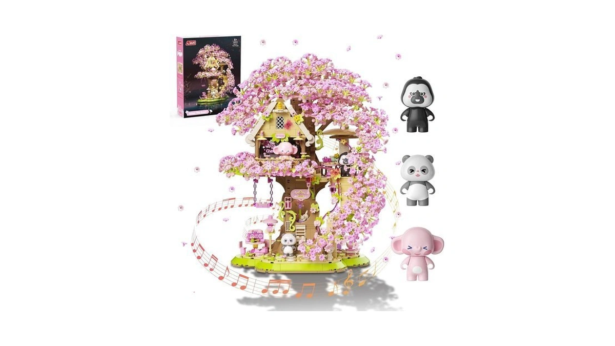 Cherry Blossom Bonsai Tree House Building Kit With Led Lights