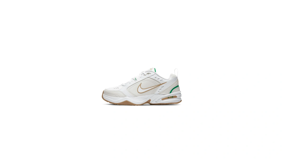 Nike Men's Air Monarch Iv Training/workout Shoes, White/metallic Gold-phantom-lucky Green,