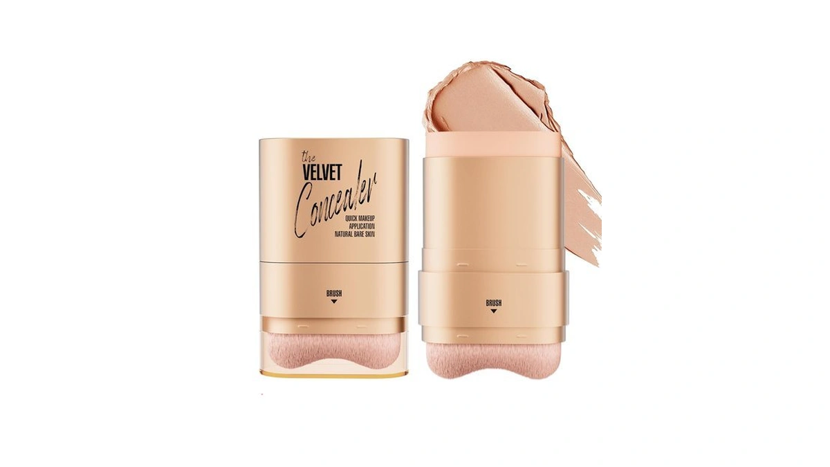 Lightweight Foundation Stick With Brush, Buildable Coverage Concealer, Flawless Face