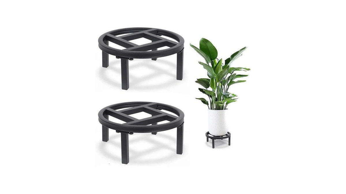 Metal Plant Stand Indoor & Outdoor Flower Pot Holder, Black
