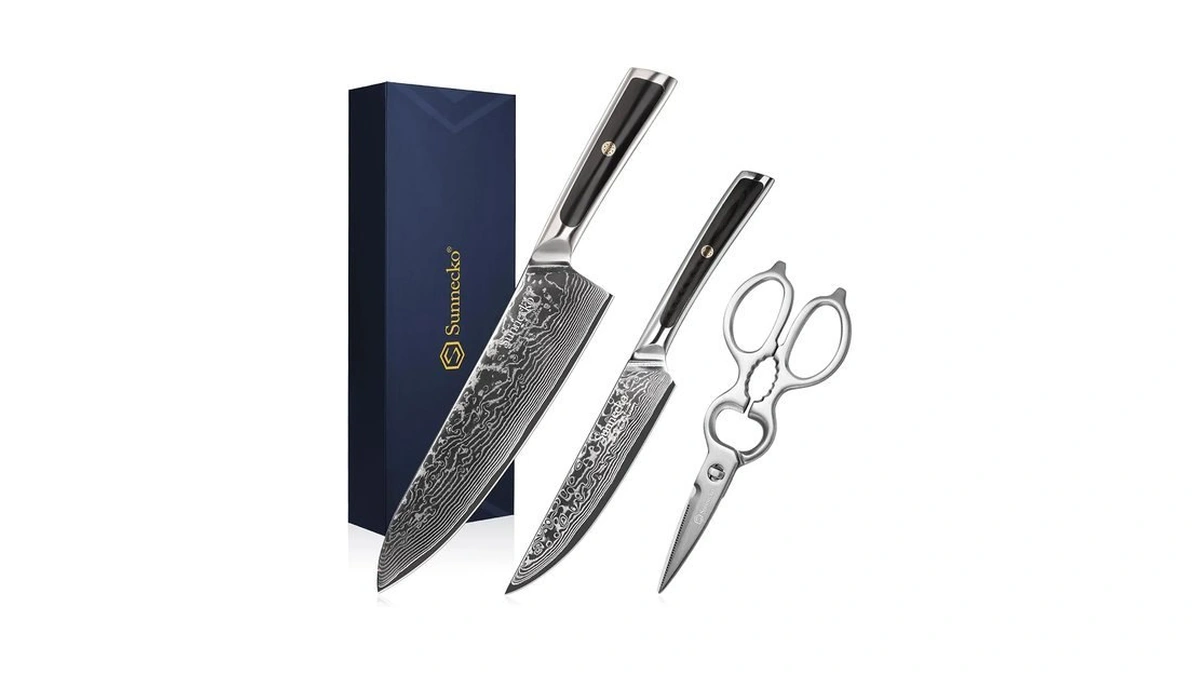 Kitchen Knife Set Of 3, Chef Knife Set Damascus Steel