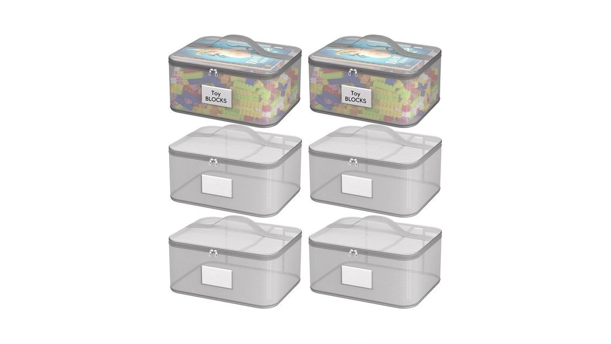 6 Packs Large Toy Storage Bags, Reusable Clear Board Game