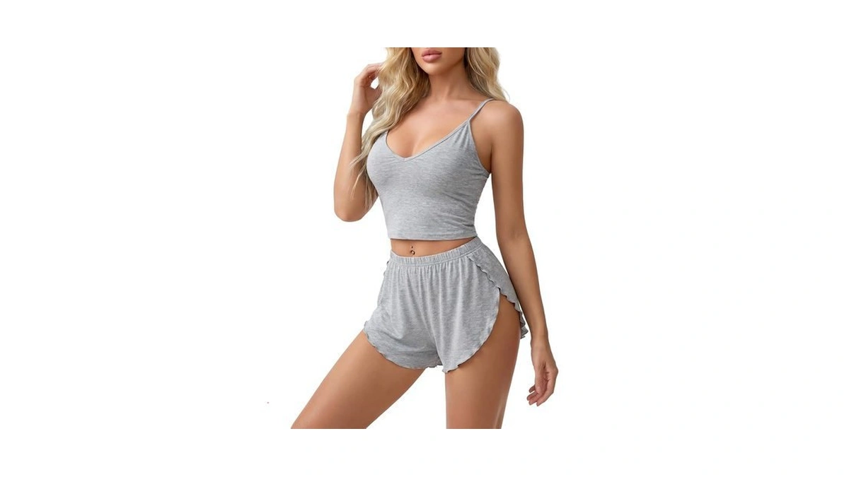 Amazon : Rooscier Women's Sexy 2 Piece Pajama Set