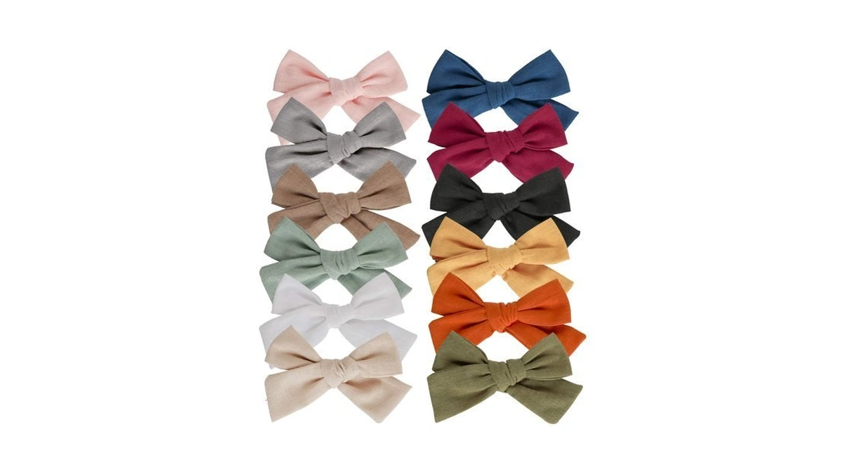 Baby Girl Hair Clips, 12 Pack Large Bows Barrettes Fully