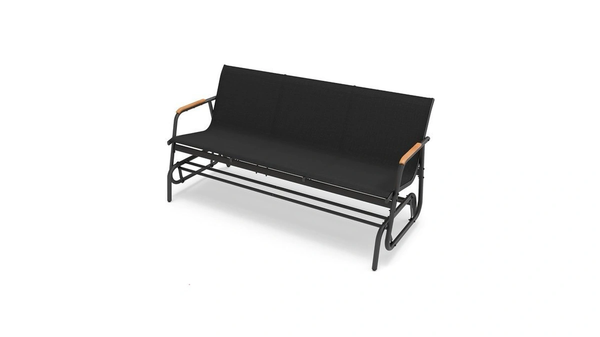 Yitahome Glider Bench 660lbs, Breathable Glider Bench For Outdoors, Black